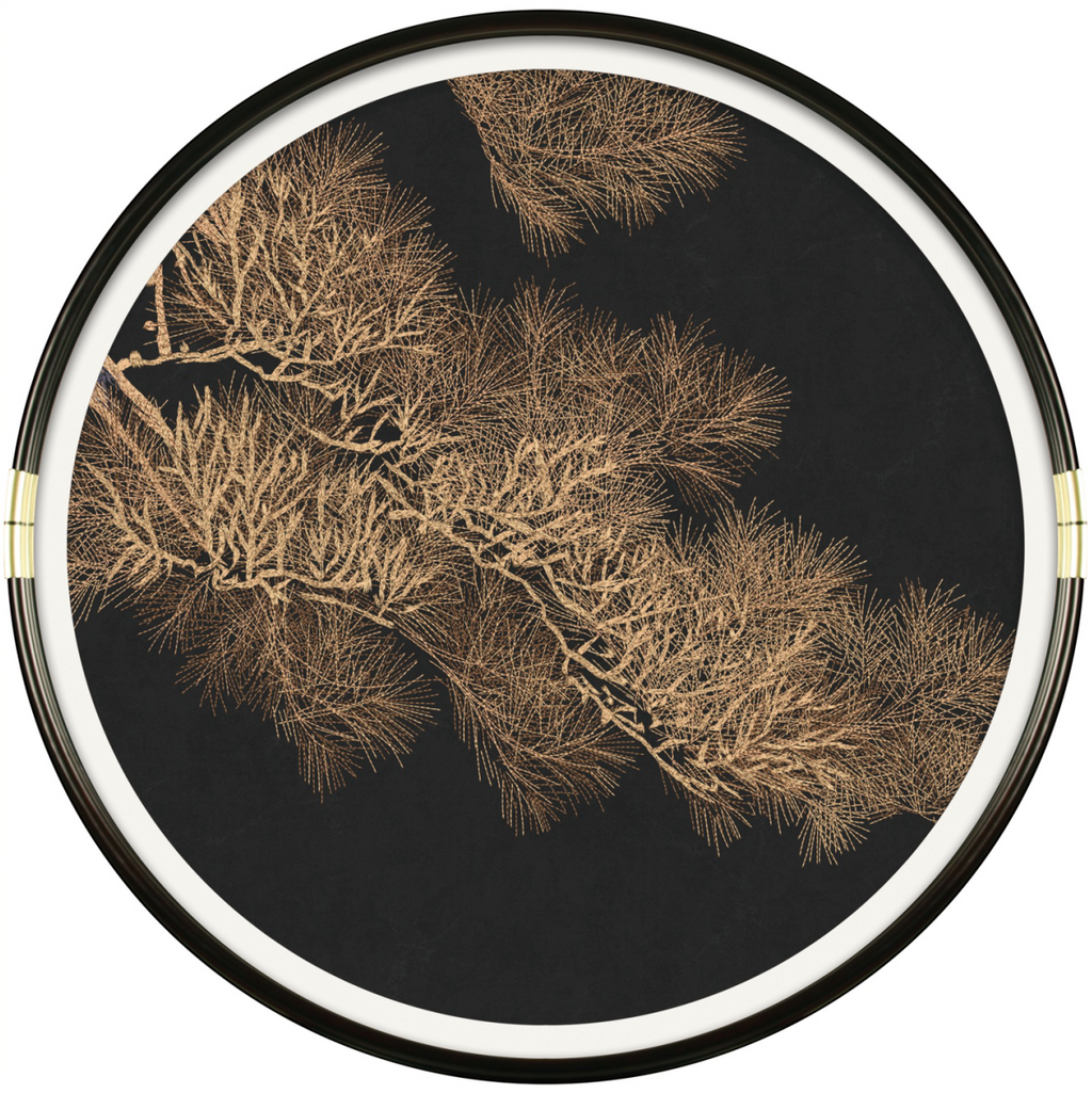 Round Chinese Ink Style Embroidery Wall Art