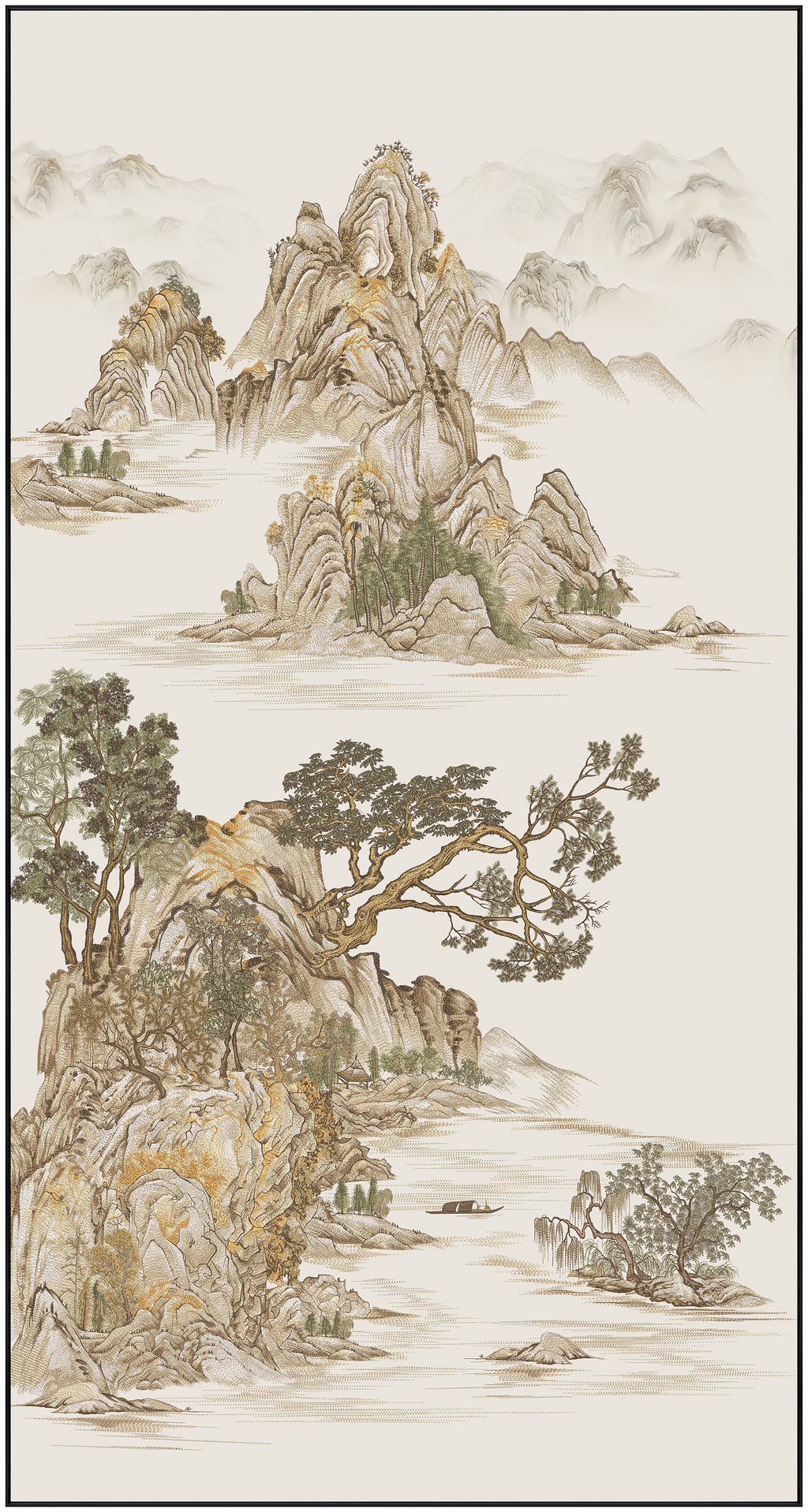 Chinese Ink Embroidery Wall Art Collection
