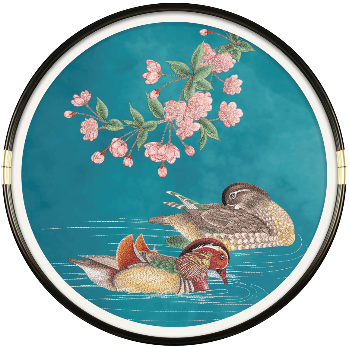 Round Floral & Bird Wall Art